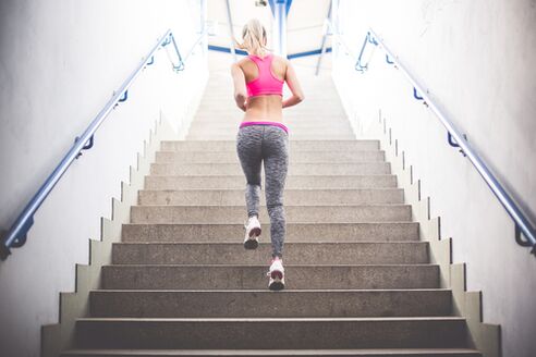 Running stairs is a great way to get rid of extra pounds. 