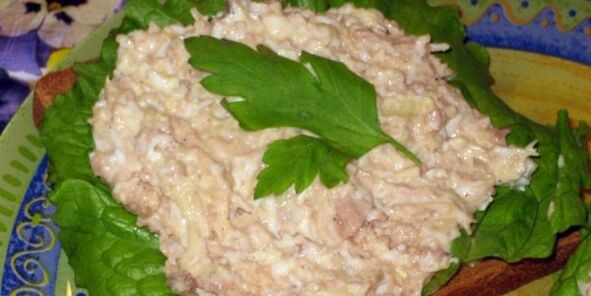 Cod liver salad for the Ducan diet